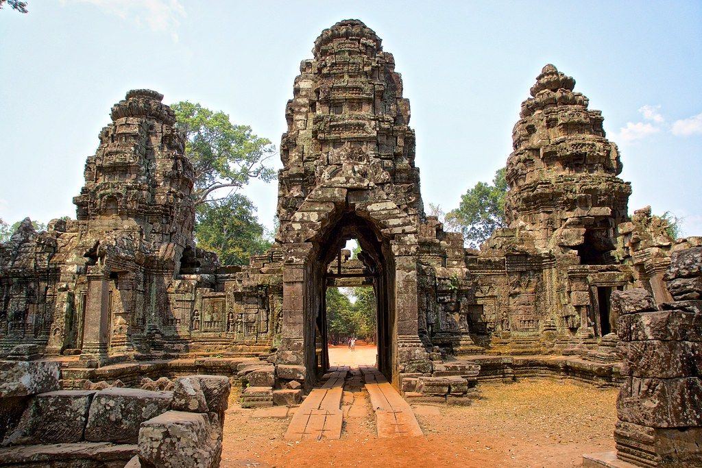 Northern gate of the Preah Khan temple near Siem Reap, Cambodia